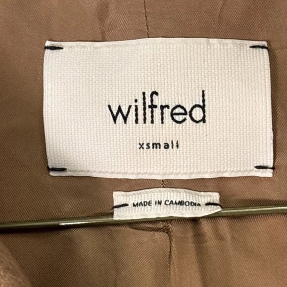 Wilfred Aritzia Coat Womens XS Cocoon Long Camel Trench Wool Cashmere Italy - Picture 5 of 8